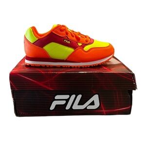 Fila Kids Bright Orange and Lime Sneakers
